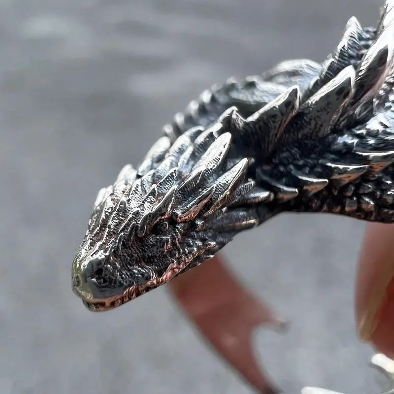 Anel Drogon Ajustável Prata - Game Of Thrones